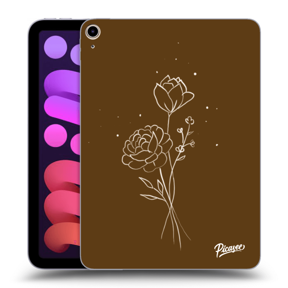 Picasee silikónový čierny obal pre Apple iPad mini 2021 (6. gen) - Brown flowers