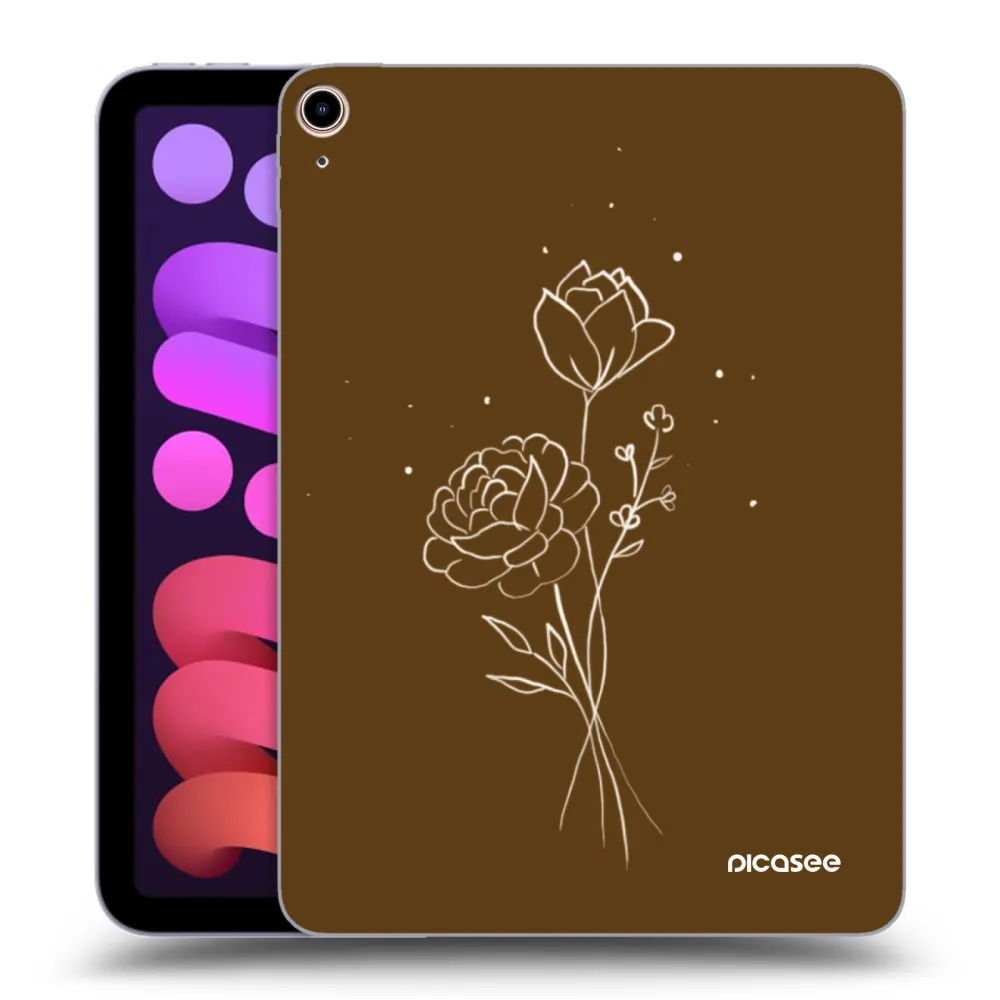 Picasee silikónový prehľadný obal pre Apple iPad mini 2021 (6. gen) - Brown flowers