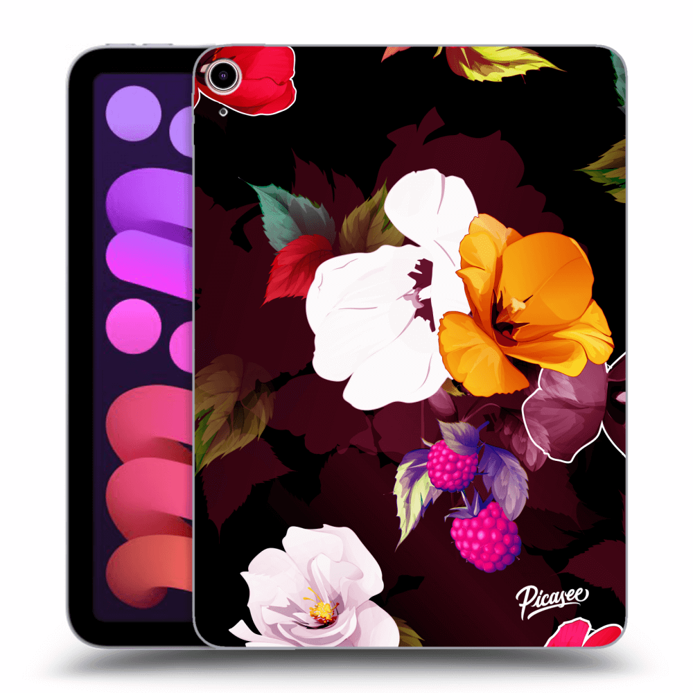 Picasee silikónový čierny obal pre Apple iPad mini 2021 (6. gen) - Flowers and Berries