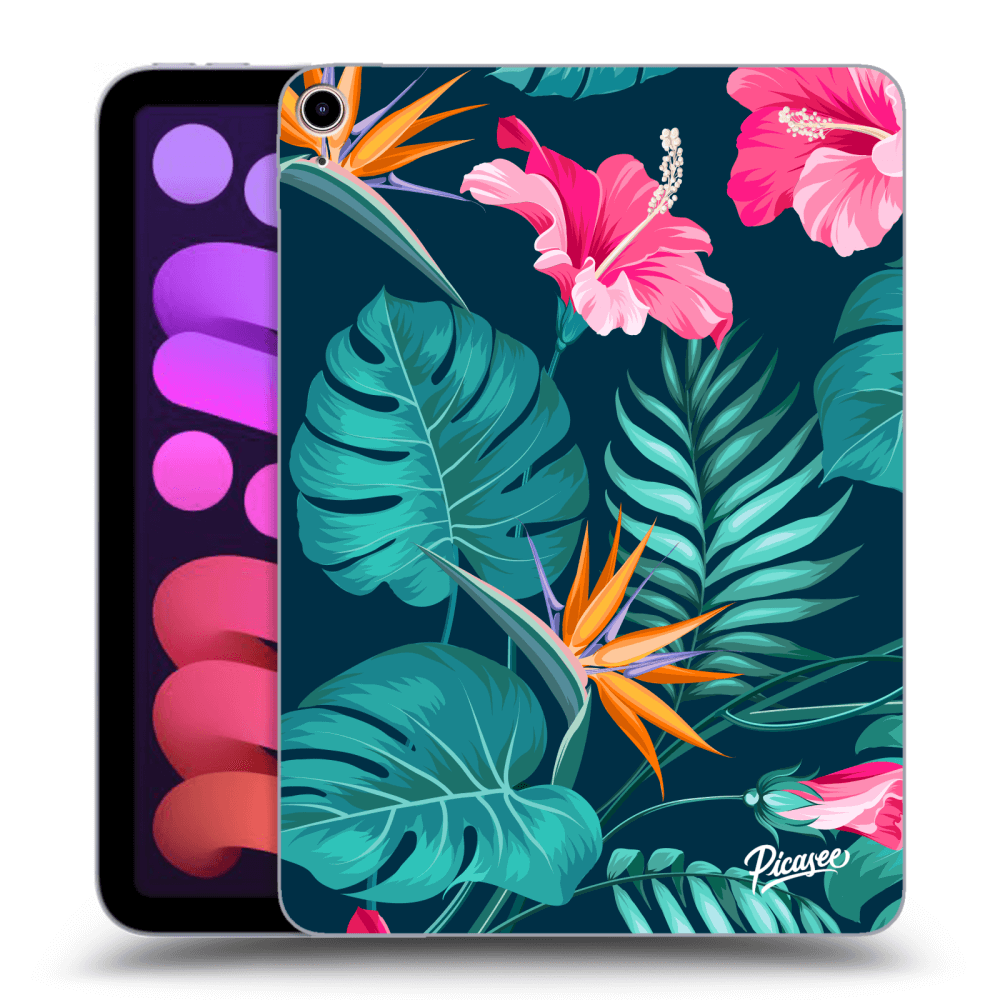 Picasee silikónový prehľadný obal pre Apple iPad mini 2021 (6. gen) - Pink Monstera