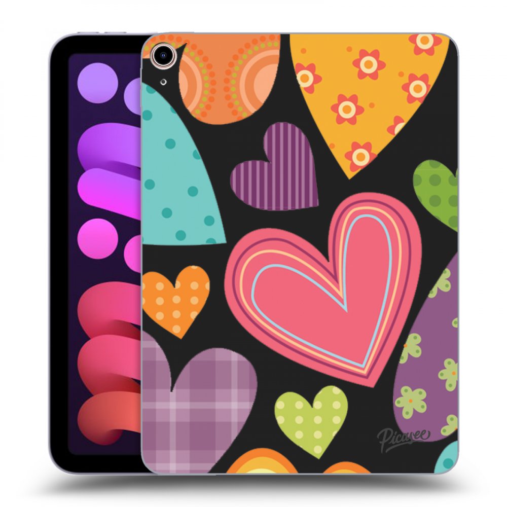 Picasee silikónový čierny obal pre Apple iPad mini 2021 (6. gen) - Colored heart