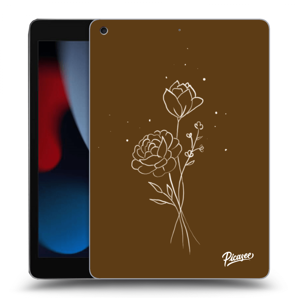 Picasee silikónový prehľadný obal pre Apple iPad 10.2" 2021 (9. gen) - Brown flowers