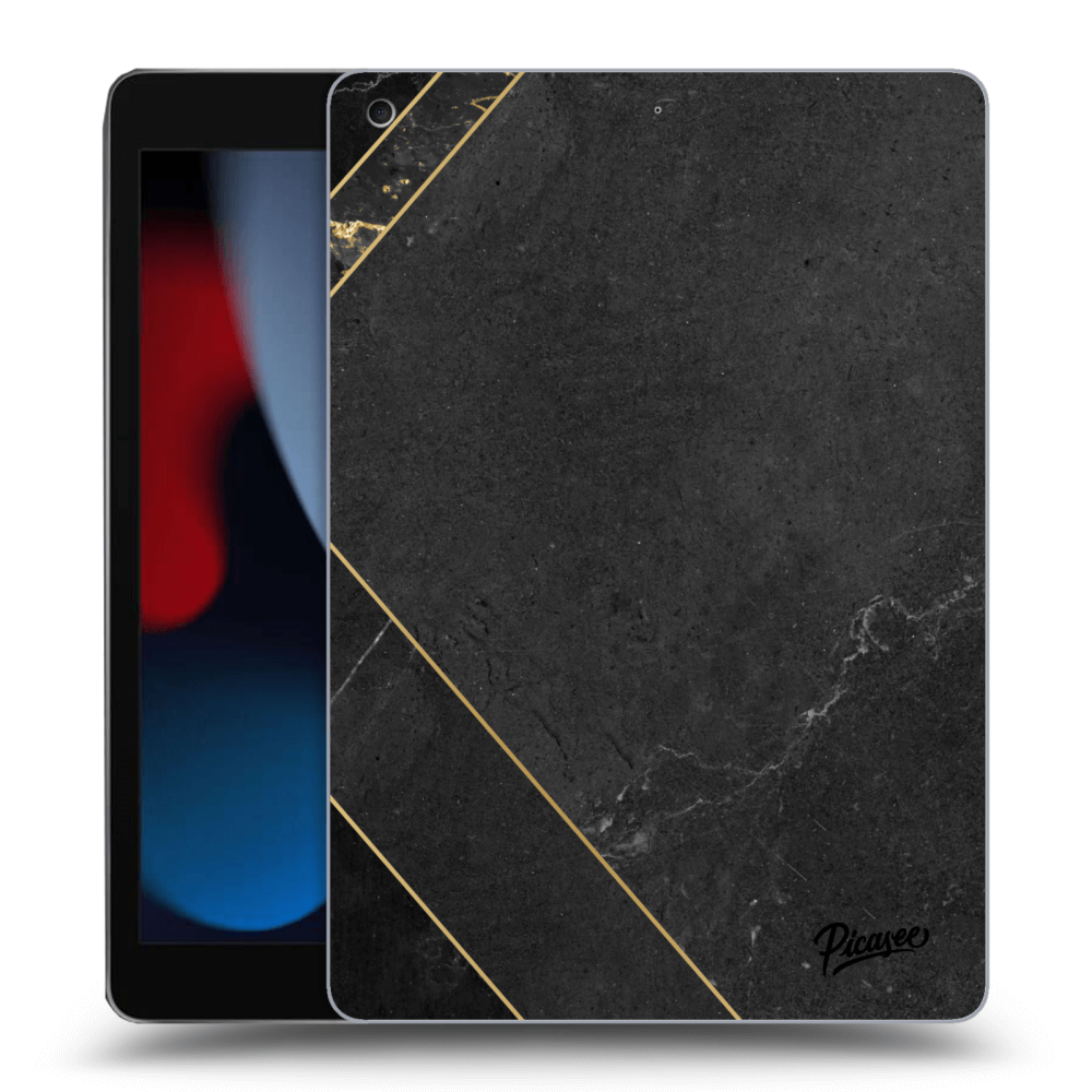Picasee silikónový prehľadný obal pre Apple iPad 10.2" 2021 (9. gen) - Black tile