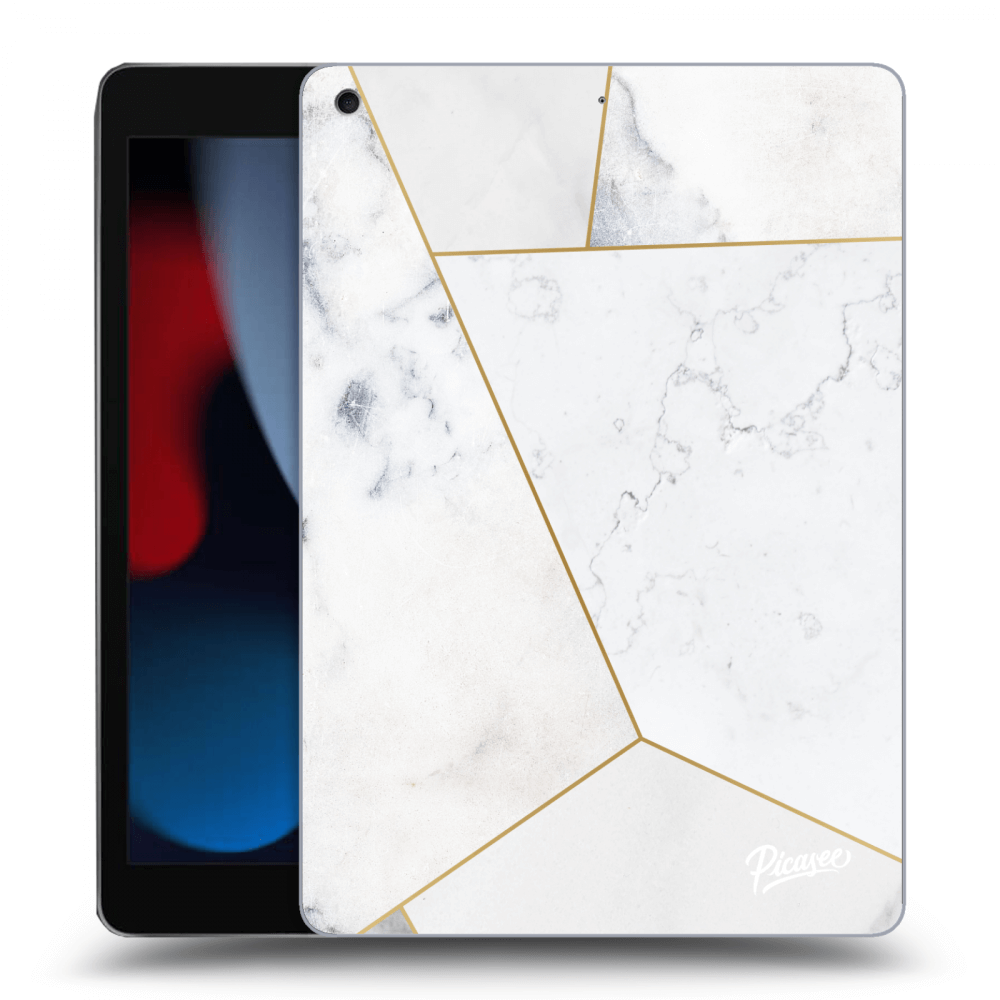 Picasee silikónový čierny obal pre Apple iPad 10.2" 2021 (9. gen) - White tile