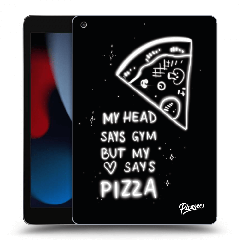 Picasee silikónový čierny obal pre Apple iPad 10.2" 2021 (9. gen) - Pizza
