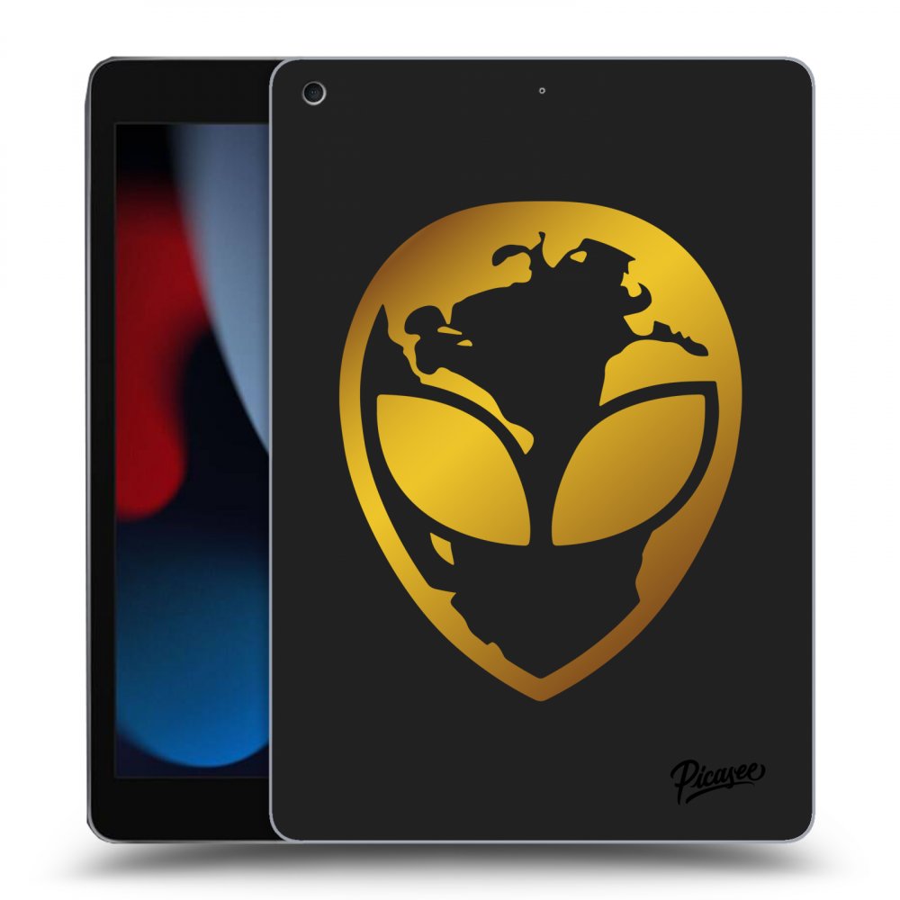 Picasee silikónový čierny obal pre Apple iPad 10.2" 2021 (9. gen) - EARTH - Gold Alien 3.0