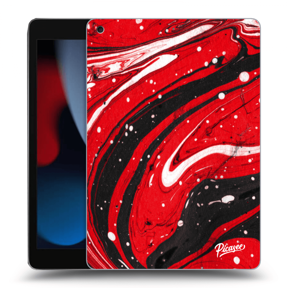 Picasee silikónový prehľadný obal pre Apple iPad 10.2" 2021 (9. gen) - Red black