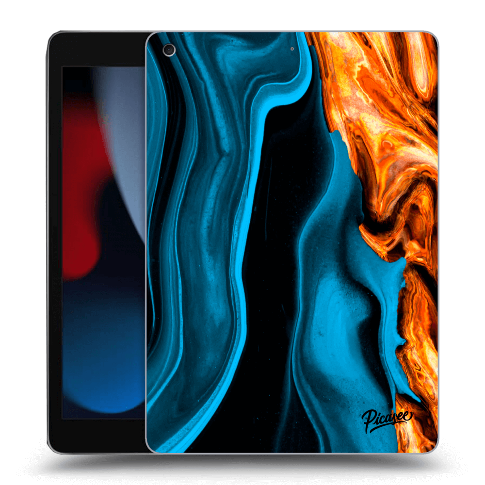 Picasee silikónový čierny obal pre Apple iPad 10.2" 2021 (9. gen) - Gold blue