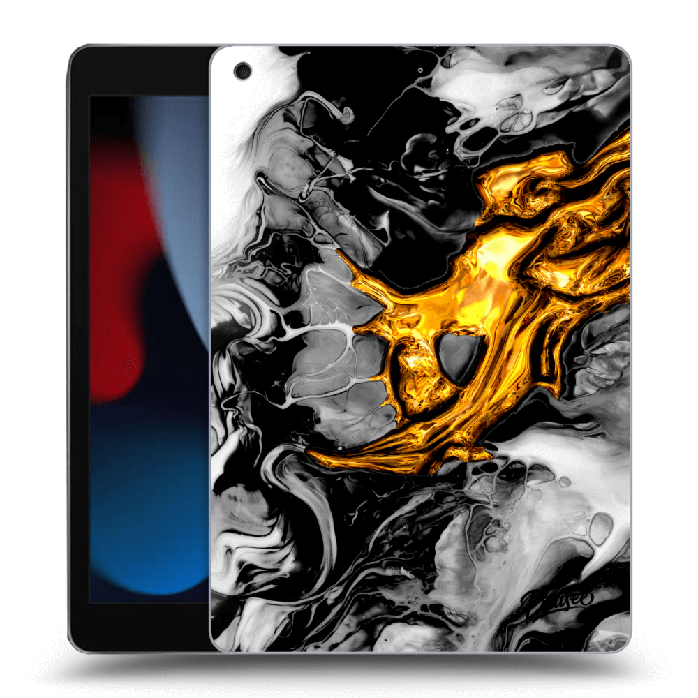 Picasee silikónový čierny obal pre Apple iPad 10.2" 2021 (9. gen) - Black Gold 2
