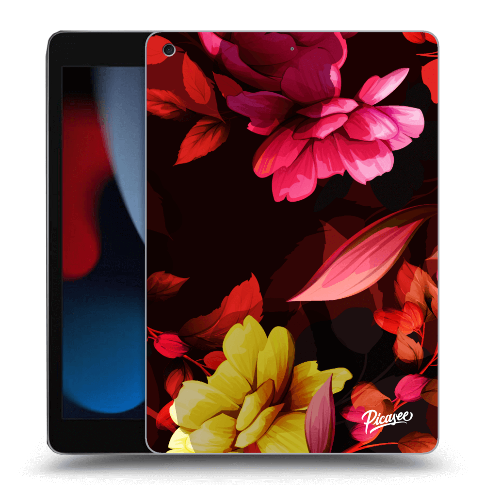 Picasee silikónový čierny obal pre Apple iPad 10.2" 2021 (9. gen) - Dark Peonny