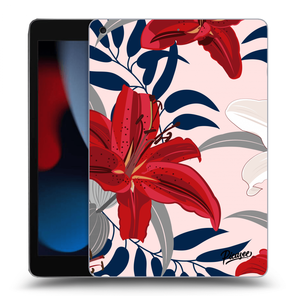 Picasee silikónový prehľadný obal pre Apple iPad 10.2" 2021 (9. gen) - Red Lily