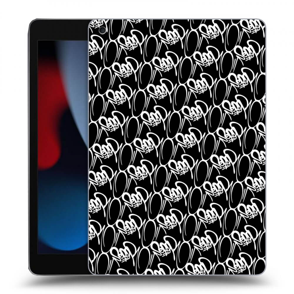 Picasee silikónový čierny obal pre Apple iPad 10.2" 2021 (9. gen) - Separ - White On Black 2
