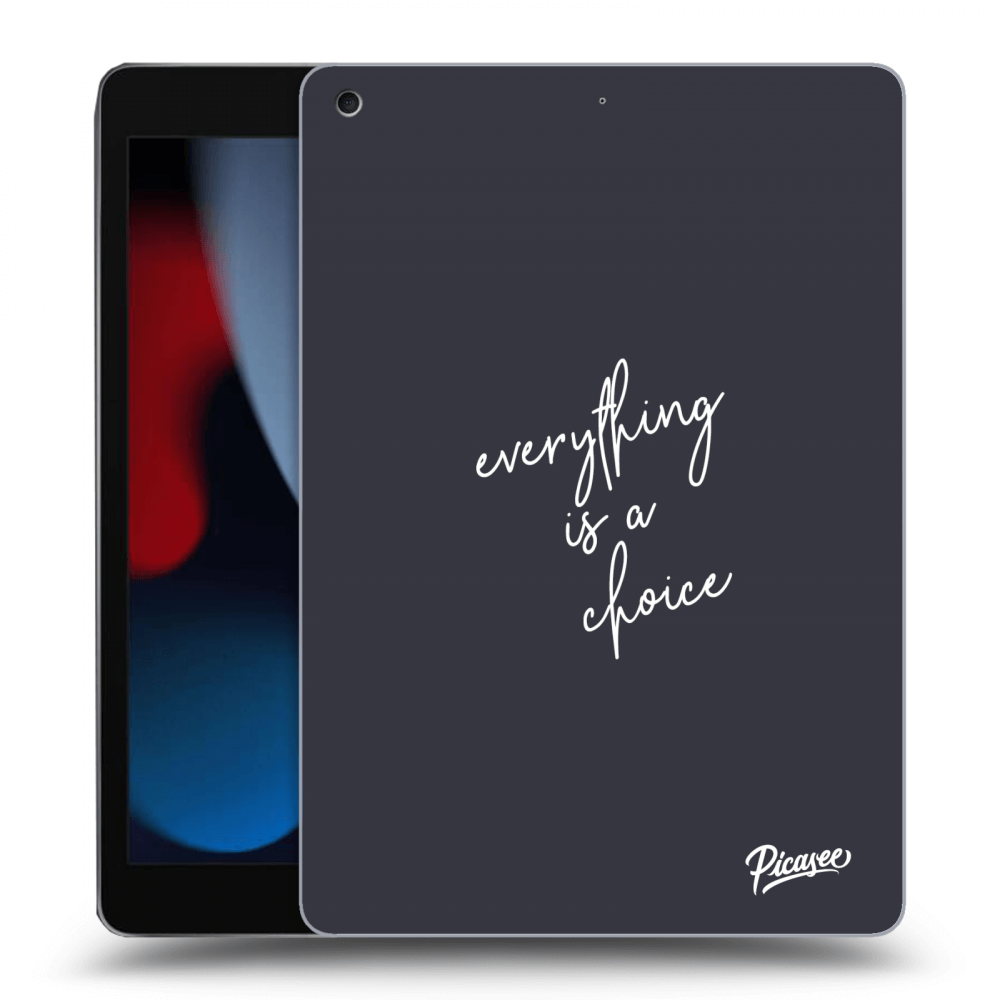 Picasee silikónový čierny obal pre Apple iPad 10.2" 2021 (9. gen) - Everything is a choice