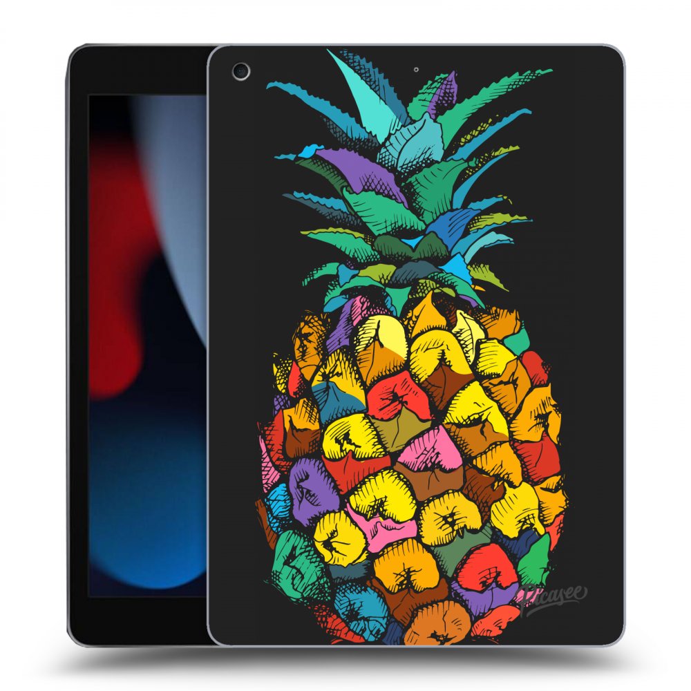 Picasee silikónový čierny obal pre Apple iPad 10.2" 2021 (9. gen) - Pineapple