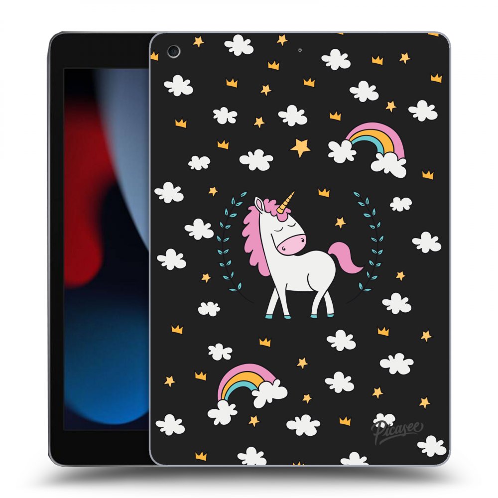 Picasee silikónový čierny obal pre Apple iPad 10.2" 2021 (9. gen) - Unicorn star heaven