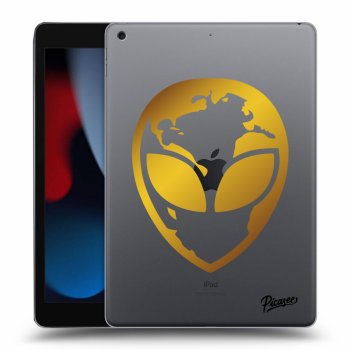 Picasee silikónový prehľadný obal pre Apple iPad 10.2" 2021 (9. gen) - EARTH - Gold Alien 3.0