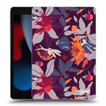 Picasee silikónový prehľadný obal pre Apple iPad 10.2" 2021 (9. gen) - Purple Leaf