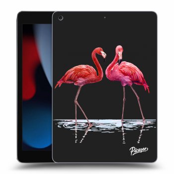 Picasee silikónový čierny obal pre Apple iPad 10.2" 2021 (9. gen) - Flamingos couple