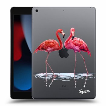 Picasee silikónový prehľadný obal pre Apple iPad 10.2" 2021 (9. gen) - Flamingos couple