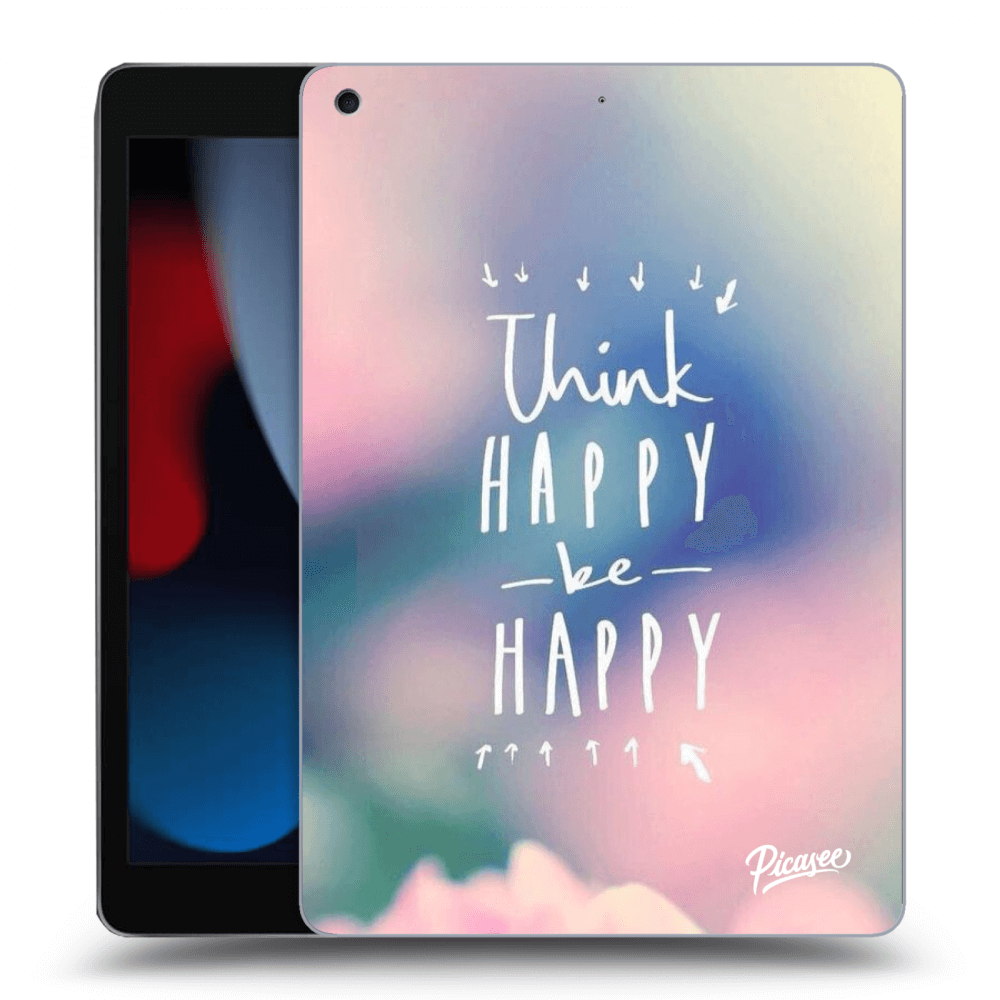 Picasee silikónový prehľadný obal pre Apple iPad 10.2" 2021 (9. gen) - Think happy be happy