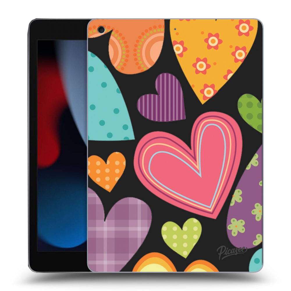 Picasee silikónový čierny obal pre Apple iPad 10.2" 2021 (9. gen) - Colored heart