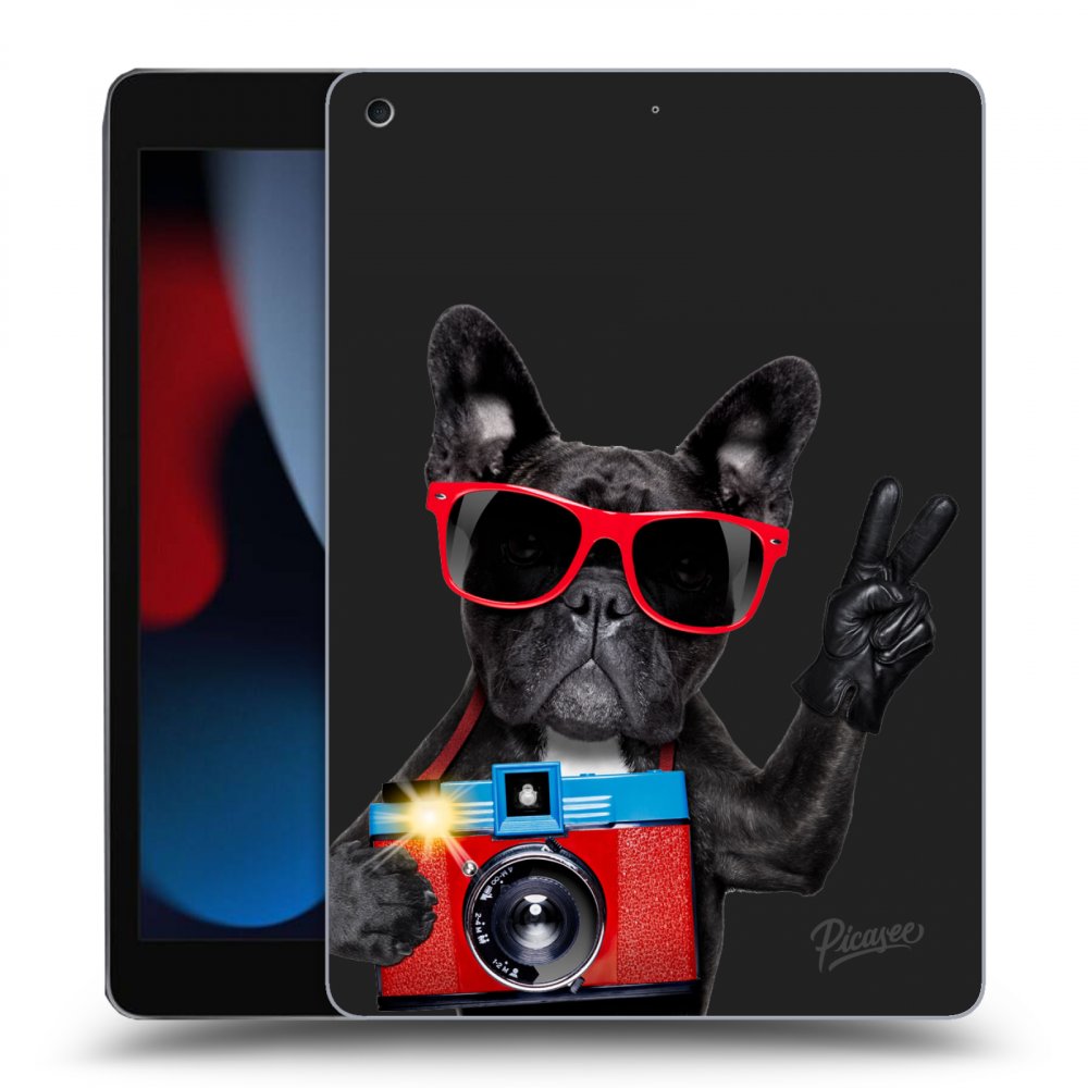 Picasee silikónový čierny obal pre Apple iPad 10.2" 2021 (9. gen) - French Bulldog
