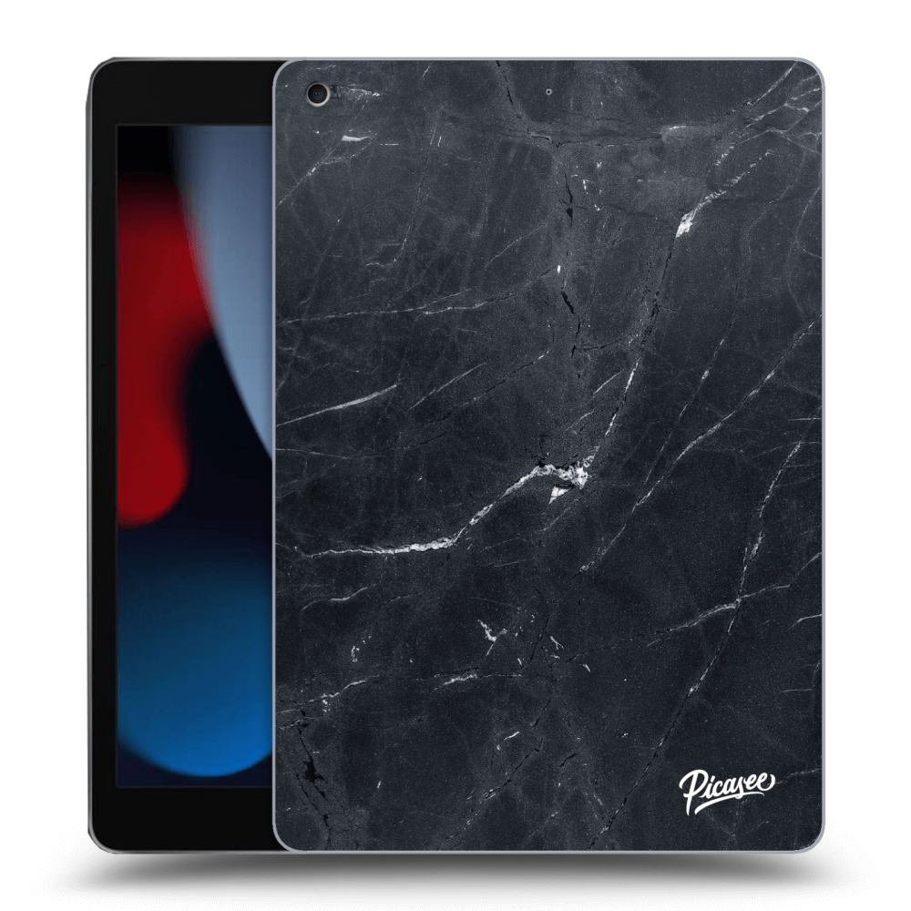 Picasee silikónový čierny obal pre Apple iPad 10.2" 2021 (9. gen) - Black marble