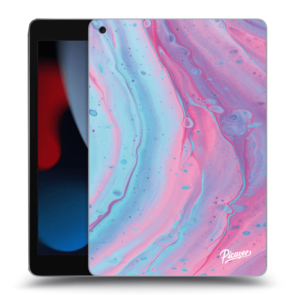 Picasee silikónový čierny obal pre Apple iPad 10.2" 2021 (9. gen) - Pink liquid
