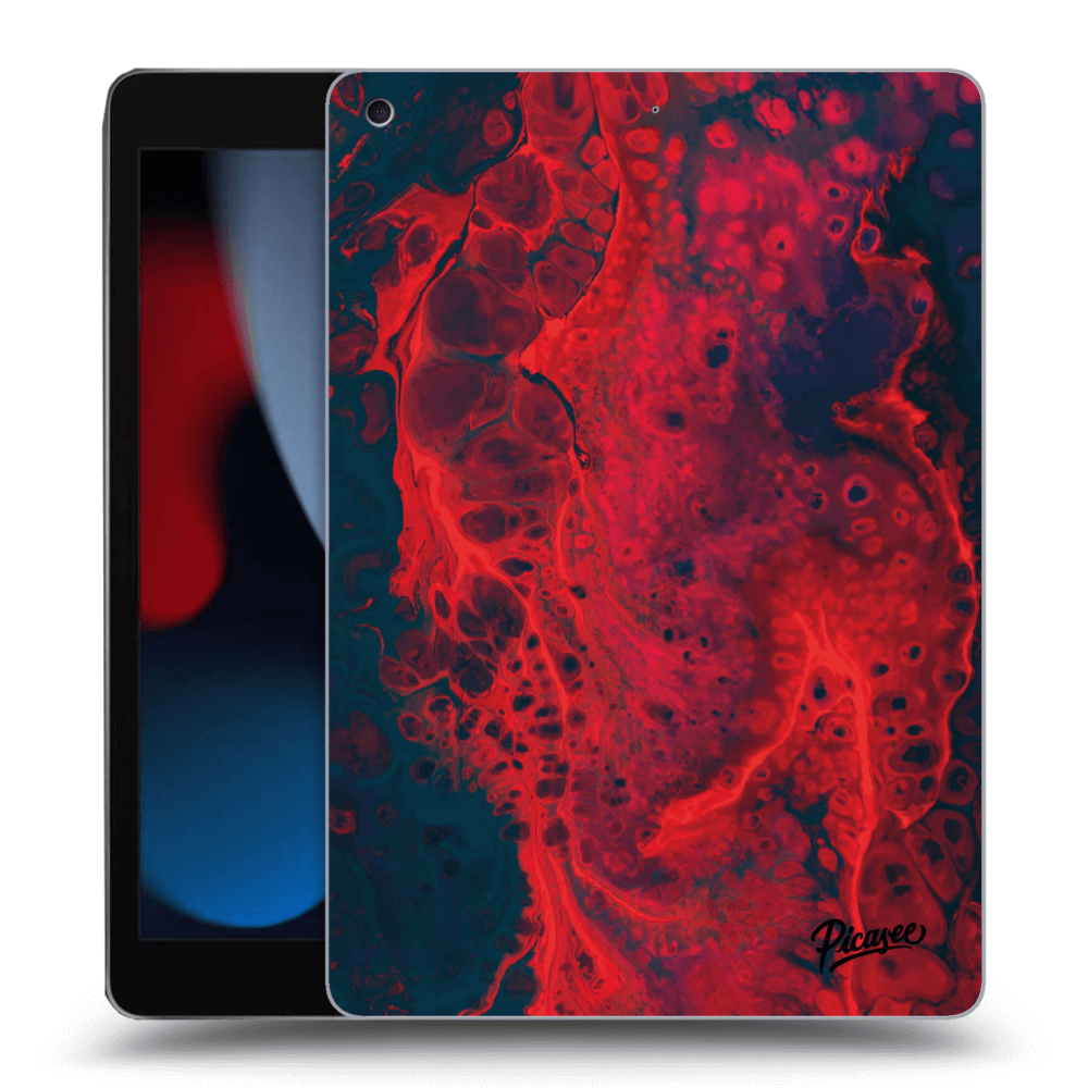Picasee silikónový čierny obal pre Apple iPad 10.2" 2021 (9. gen) - Organic red