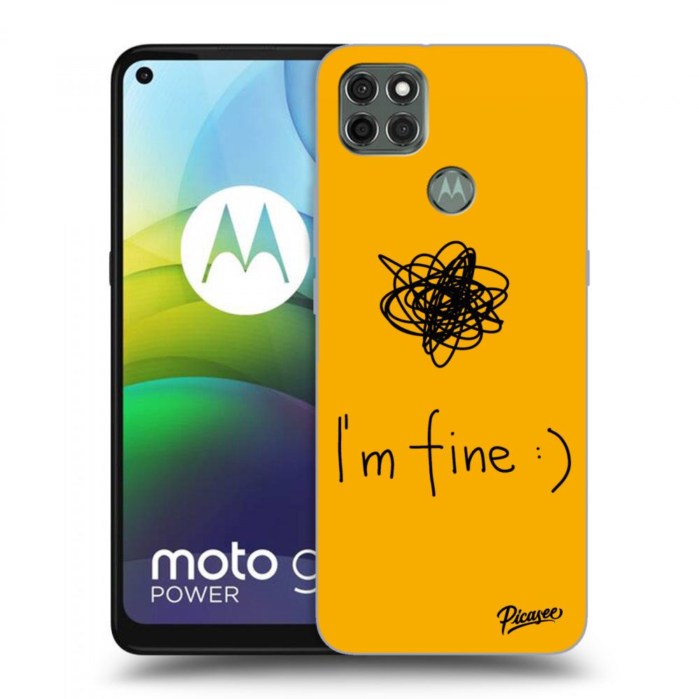 Picasee silikónový čierny obal pre Motorola Moto G9 Power - I am fine