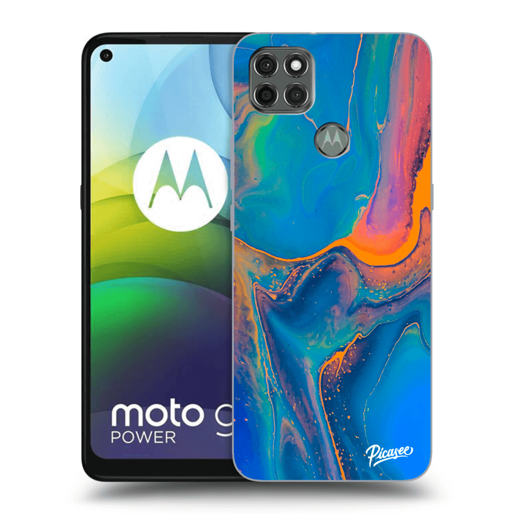 Picasee silikónový čierny obal pre Motorola Moto G9 Power - Rainbow