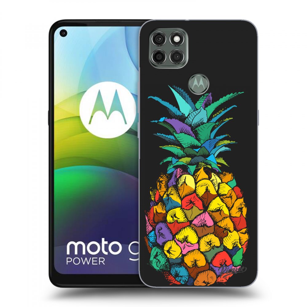 Picasee silikónový čierny obal pre Motorola Moto G9 Power - Pineapple