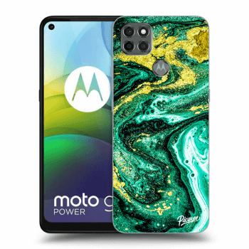 Picasee silikónový čierny obal pre Motorola Moto G9 Power - Green Gold