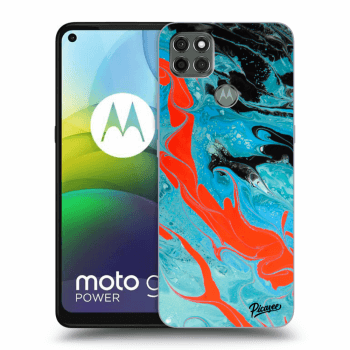Picasee silikónový čierny obal pre Motorola Moto G9 Power - Blue Magma