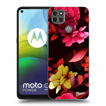 Picasee silikónový čierny obal pre Motorola Moto G9 Power - Dark Peonny