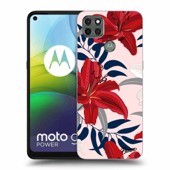 Picasee silikónový čierny obal pre Motorola Moto G9 Power - Red Lily