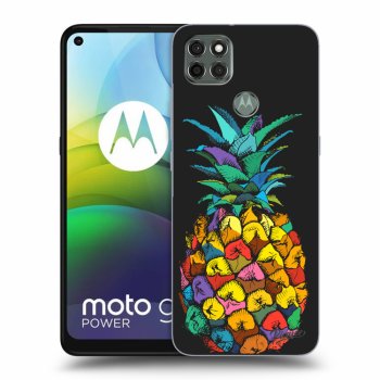Picasee silikónový čierny obal pre Motorola Moto G9 Power - Pineapple