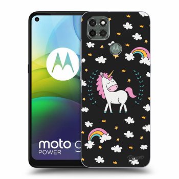 Picasee silikónový čierny obal pre Motorola Moto G9 Power - Unicorn star heaven