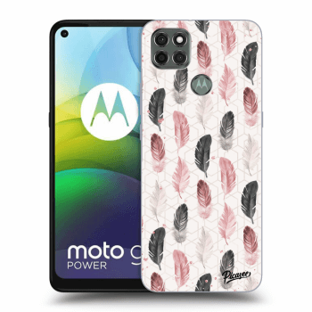 Picasee silikónový čierny obal pre Motorola Moto G9 Power - Feather 2