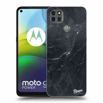 Picasee silikónový čierny obal pre Motorola Moto G9 Power - Black marble
