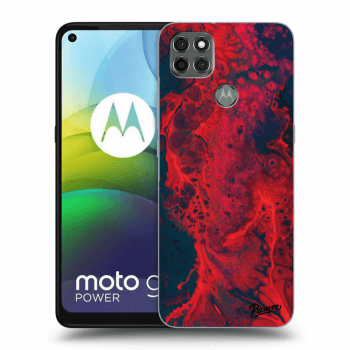 Picasee silikónový čierny obal pre Motorola Moto G9 Power - Organic red