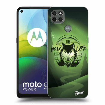 Picasee silikónový čierny obal pre Motorola Moto G9 Power - Wolf life