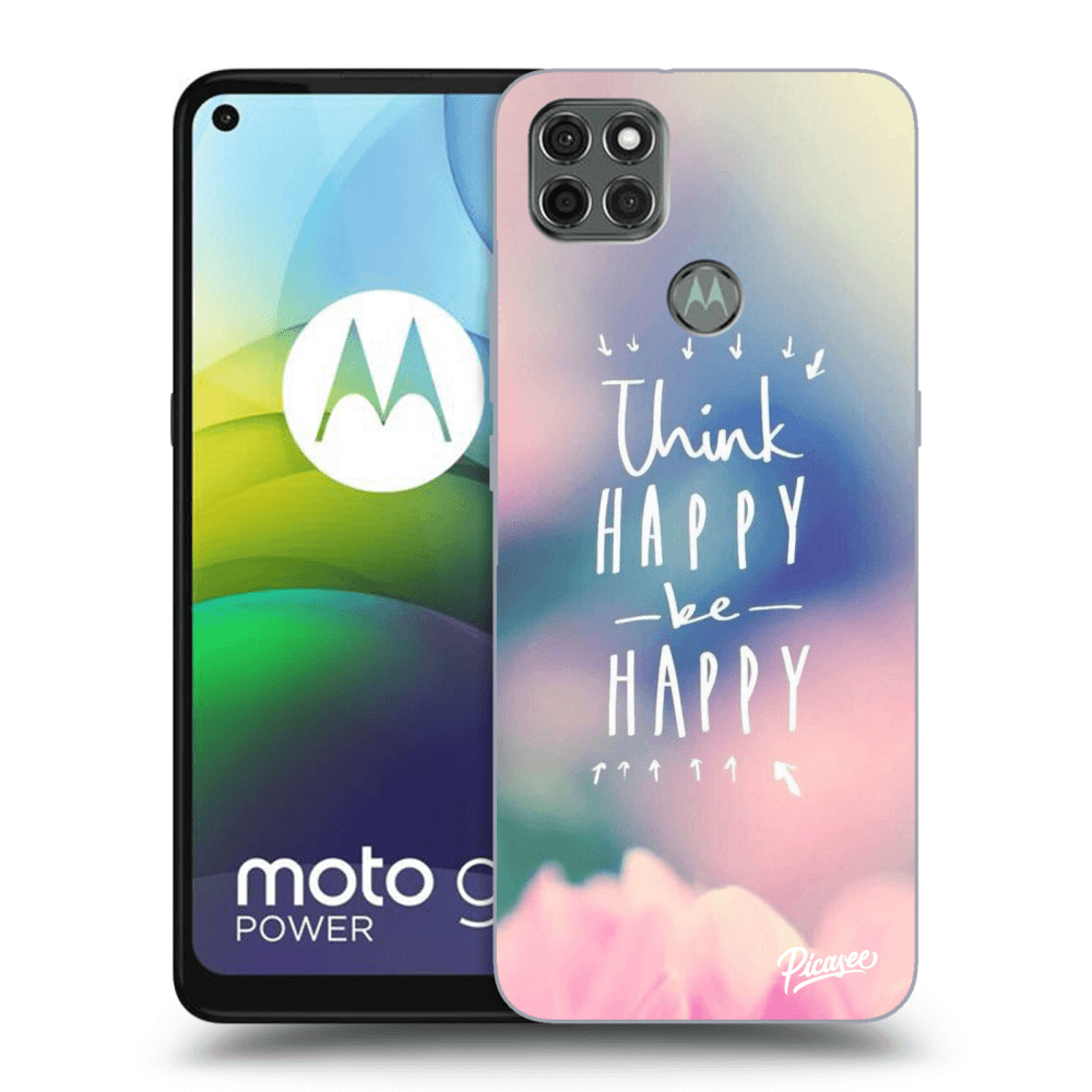 Picasee silikónový čierny obal pre Motorola Moto G9 Power - Think happy be happy
