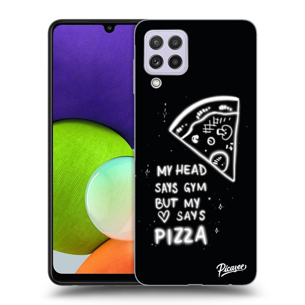 Picasee silikónový čierny obal pre Samsung Galaxy A22 A225F 4G - Pizza