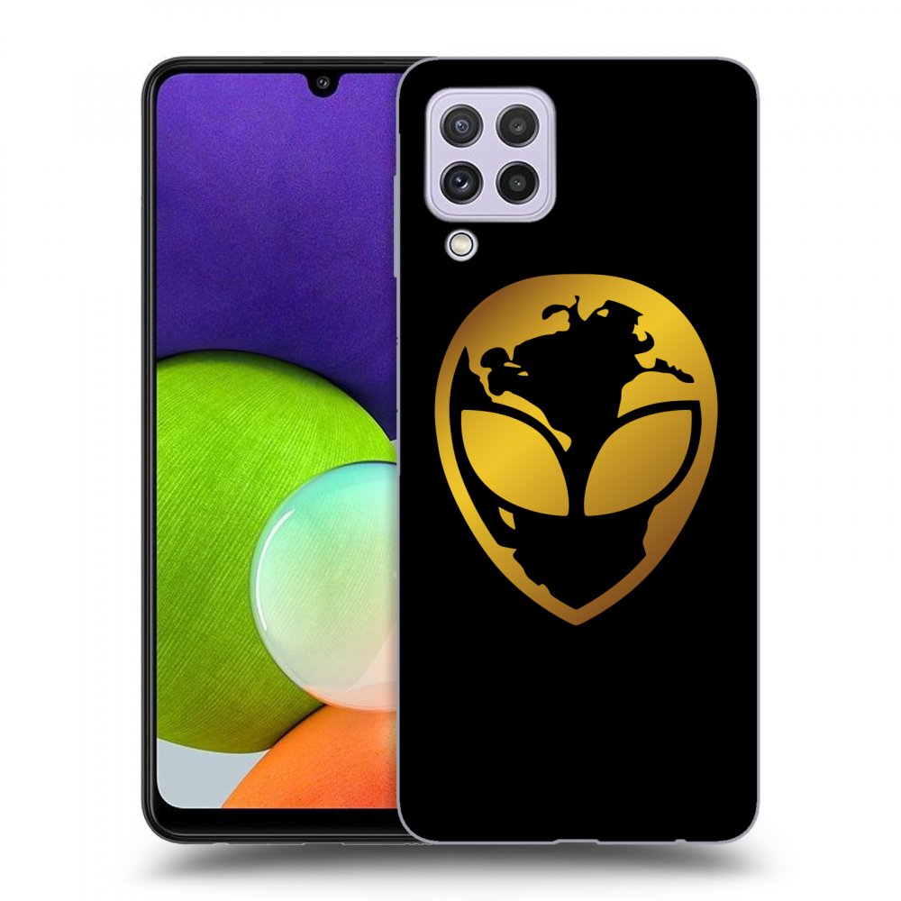 Picasee ULTIMATE CASE pro Samsung Galaxy A22 A225F 4G - EARTH - Gold Alien 3.0