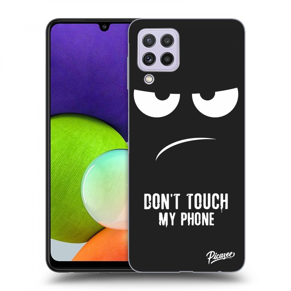 Picasee silikónový čierny obal pre Samsung Galaxy A22 A225F 4G - Don't Touch My Phone