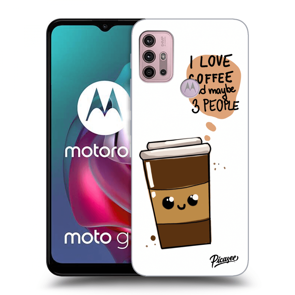 Picasee silikónový čierny obal pre Motorola Moto G30 - Cute coffee