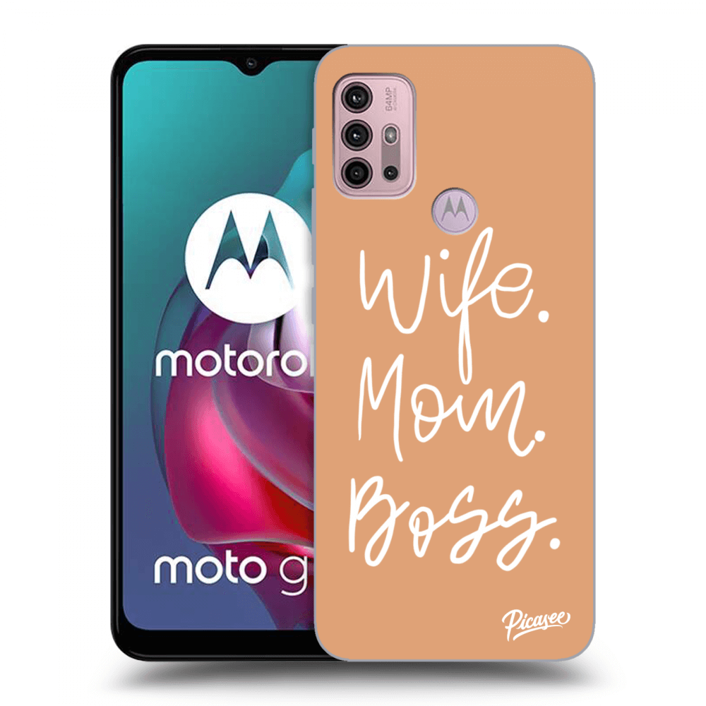 Picasee silikónový čierny obal pre Motorola Moto G30 - Boss Mama