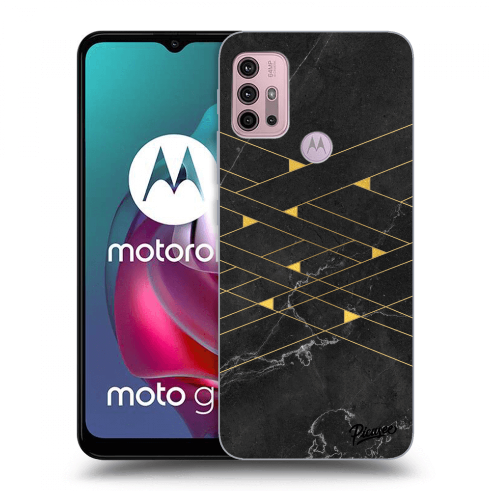 Picasee silikónový čierny obal pre Motorola Moto G30 - Gold Minimal
