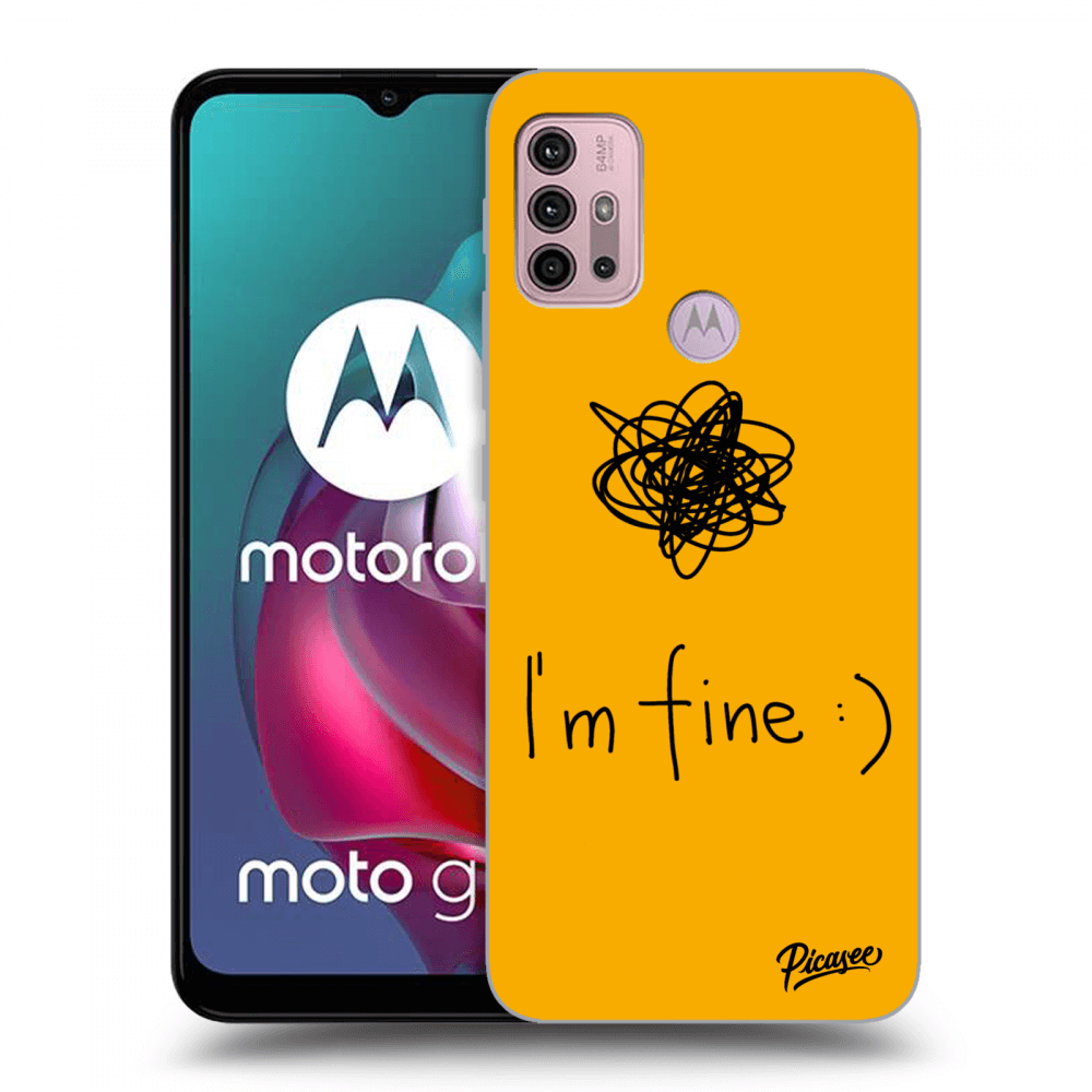 Picasee silikónový čierny obal pre Motorola Moto G30 - I am fine